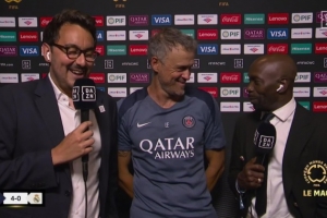 马克莱莱问恩里克如何阻止巴黎，后者调侃：你的孩子也许可以